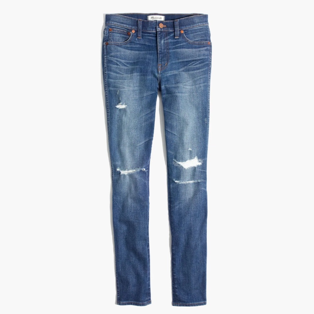Madewell 9" High-Rise Skinny Jeans: Rip and Repair Edition (Size 29)
